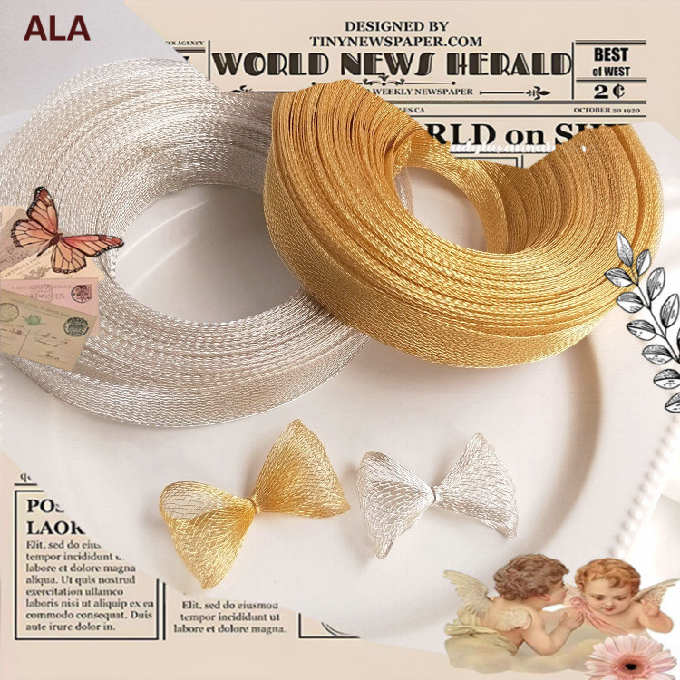 ❤️ALA Jewelry DIY Accessories❤️Color-preserving Copper Thread Mesh Tape 14K Gold Silver Handmade DIY Style Lace Bowknot Beaded Net Accessories Material[accessories jewelry jewelry making jewelry DIY]