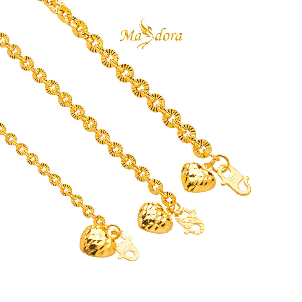 MASDORA 916 Gold Bracelet Rantai Tangan Emas ~ Shining Sauh Fluffy Love (EMAS 916/22K)