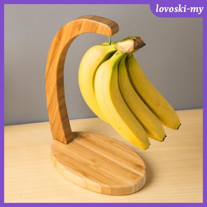 [LovoskiMY] Banana Holder Stand Wooden Hanger Rack Fruit Grapes Storage Living Room