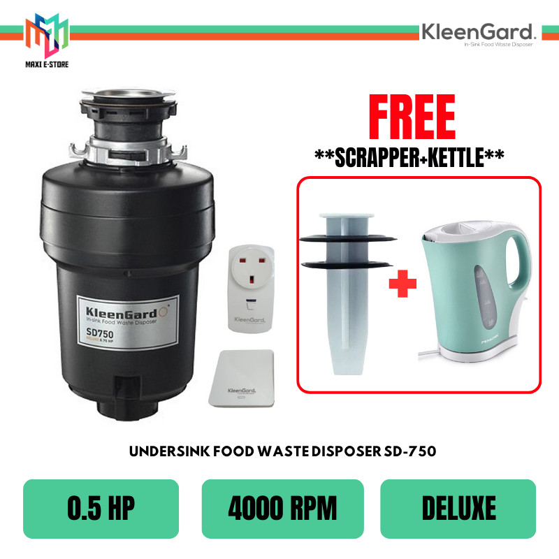 Kleengard SD-750 Undersink Food Waste Disposer Sink Disposal 0.75HP 4000rpm - SD750