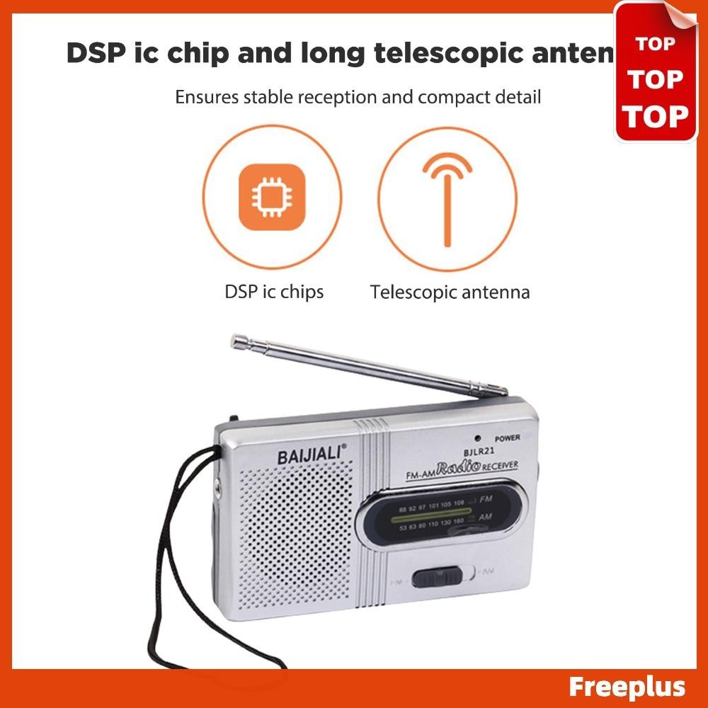 Mini AM/FM Radio AA Battery Powered Full-wave Band Emergency Radio Receiver [freeplus.my]