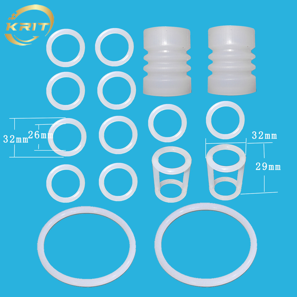 HKLHDZ  16 PCS White Color Outer Diameter 32mm Food Grade Silicone Sealing Rings Ice Cream Maker Parts Mixed Pack For BQL