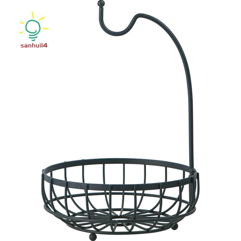 Kitchen Basket Fruit and Vegetable Basket Banana Hanger Basket Drain Rack Holder Snack Tray Table Storage Stand