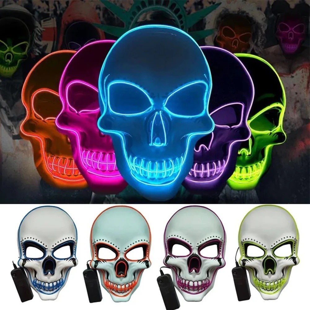 Neon Mask Led Light Up Party Masks The Purge Election Year Great Funny Mask Festival Cosplay Costume Supplies Glow Dark Skeleton