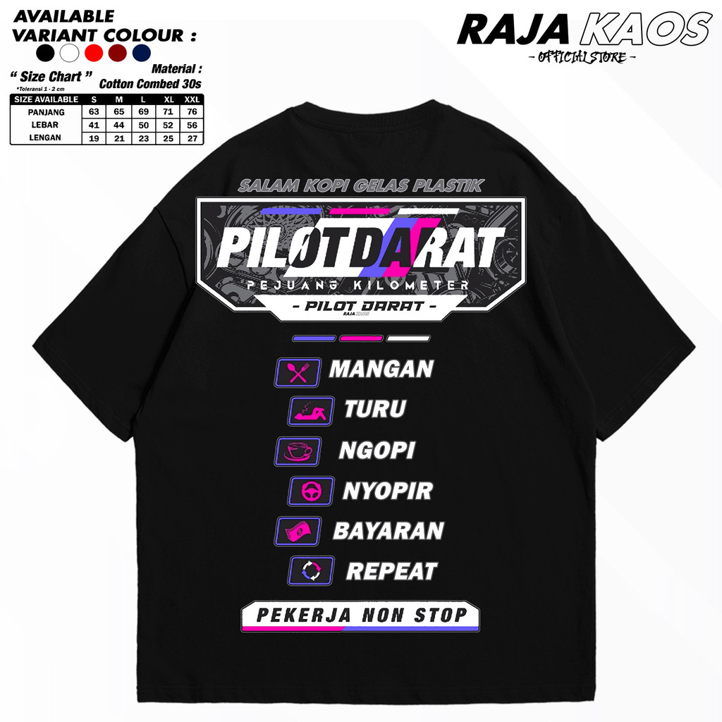 Kaos Pilot Darat Pejuang Kilometer Mangan Turu Ngopi Nyoper Baju Distro Kata Kata Keren Lucu Racing Driver Muda Truk Tru