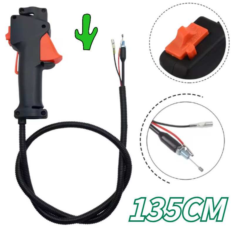135CM Throttle Control Lever Gagang Stelan Gas Mesin Potong Rumput Handle Gas Komplit Mesin Potong Rumput Switch Mesin Potong Rumput