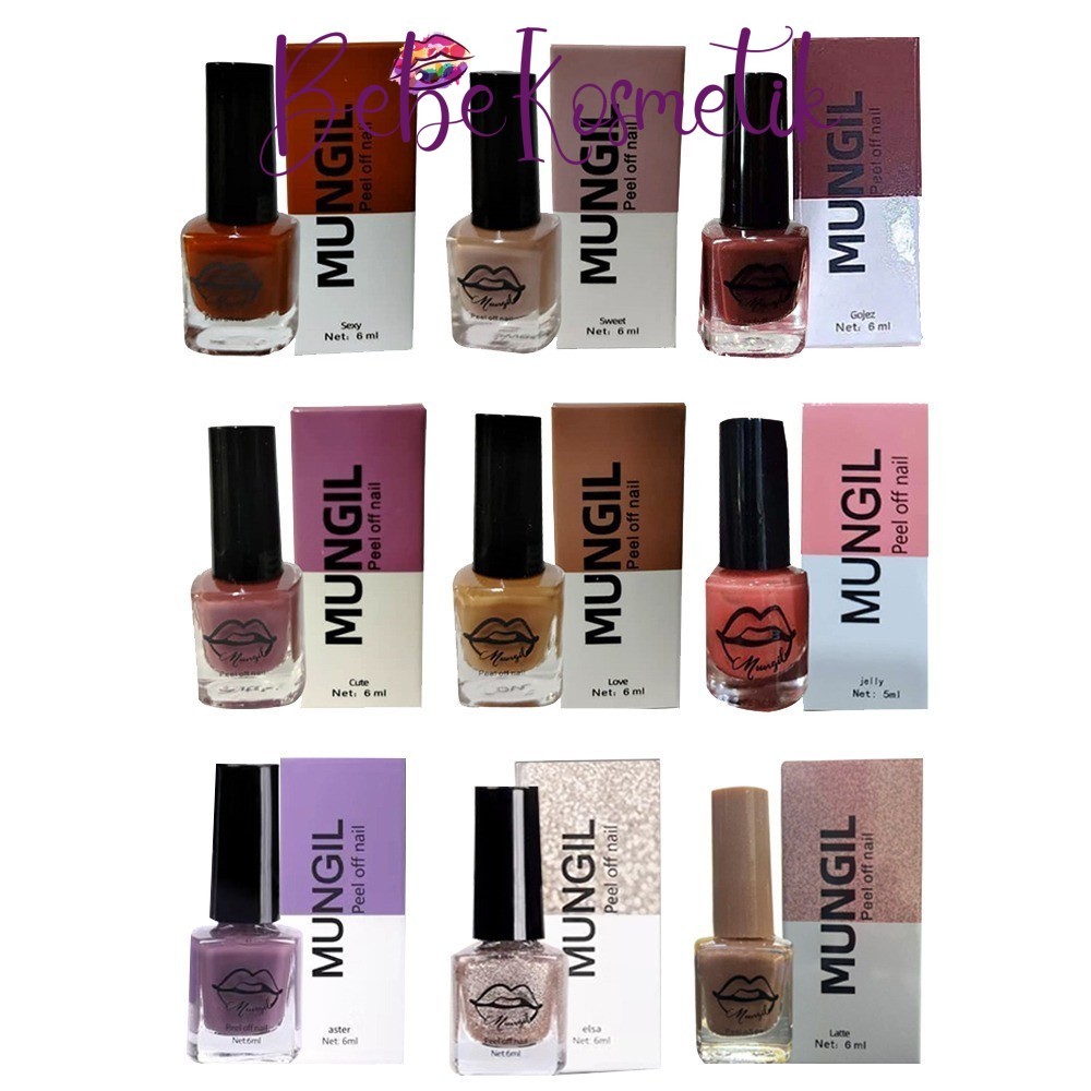 MUNGIL Inai Kuku Peel Off Kuku Kilat Nail Repair Essence Serum Senang Tanggal Easy Tear Waterproof Mesra Solat Nail Art