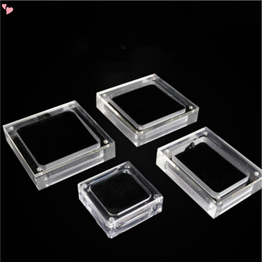 Clear Acrylic Jewelry Storage Containers with Lid Clear Gemstone Display Box Acrylic Ring Box with Magnetic Clasps and Sponge Inside for Storage of Small Items,Coins, Necklace