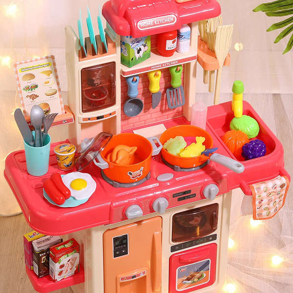 toys for kids girl mainan masak masakan set Alat permainan dapur, peralatan dapur simulasi, memasak, memasak, besar tiga atau empat minggu, 3 tahun, lebih daripada 5 kanak-kanak, kanak-kanak perempuan bermain di rumah