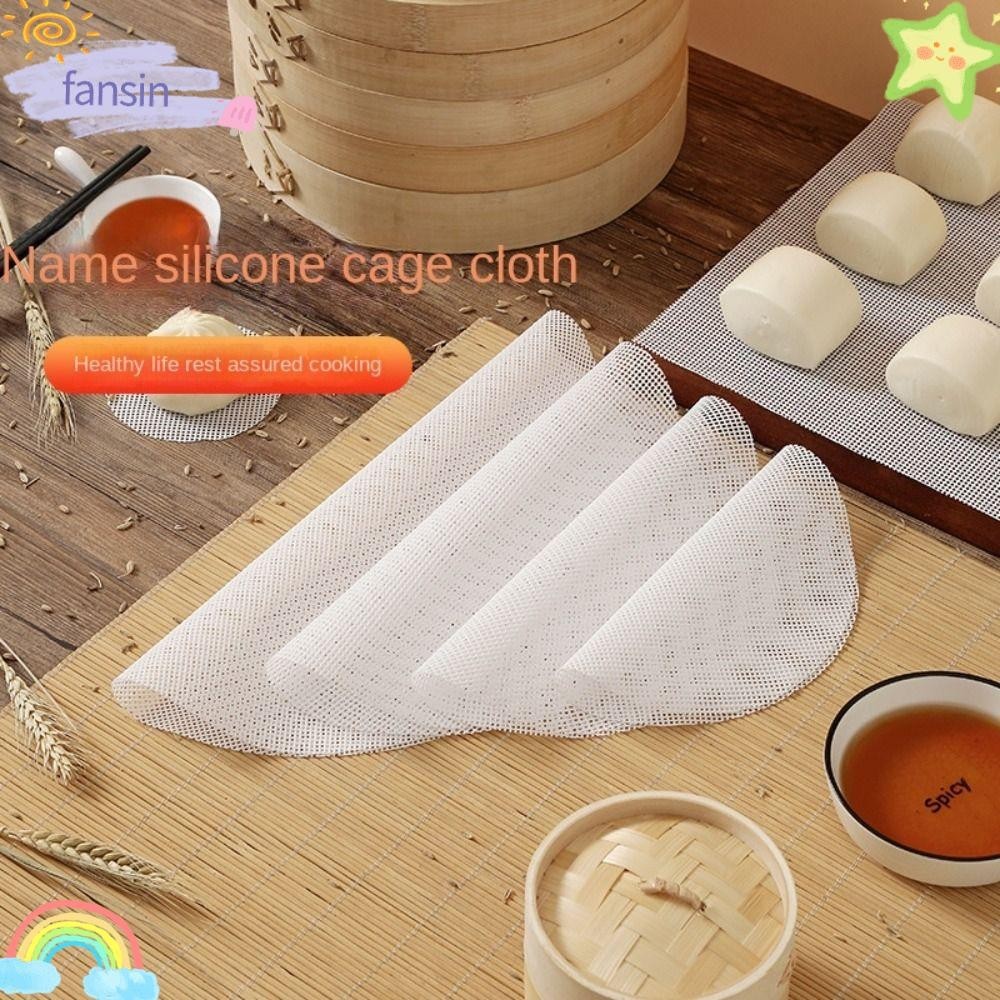 FANSIN Silicone Dehydrator Sheets, Thickened Kitchen Baking Accessories Round Steamer Mesh Pad, Reusable Non-Stick Steamer Mat