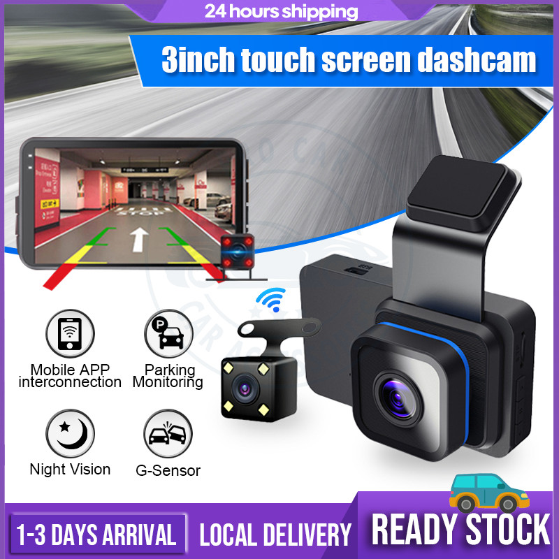 1080P Full HD Wifi Auto Drive Voice Control 24h Parking Monitor Dash Cam Front & Rear With Night Vision WDR APP DVR Car