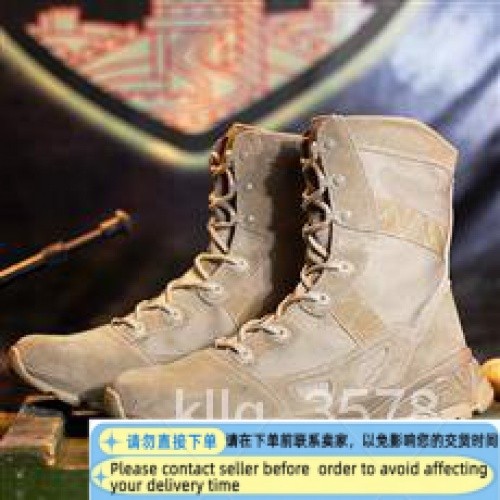 Get gifts/QM Darling Shoes Combat Boots Men's Military Boots Amazon Hot Foreign Trade plus Size Worker Boot Sufficien