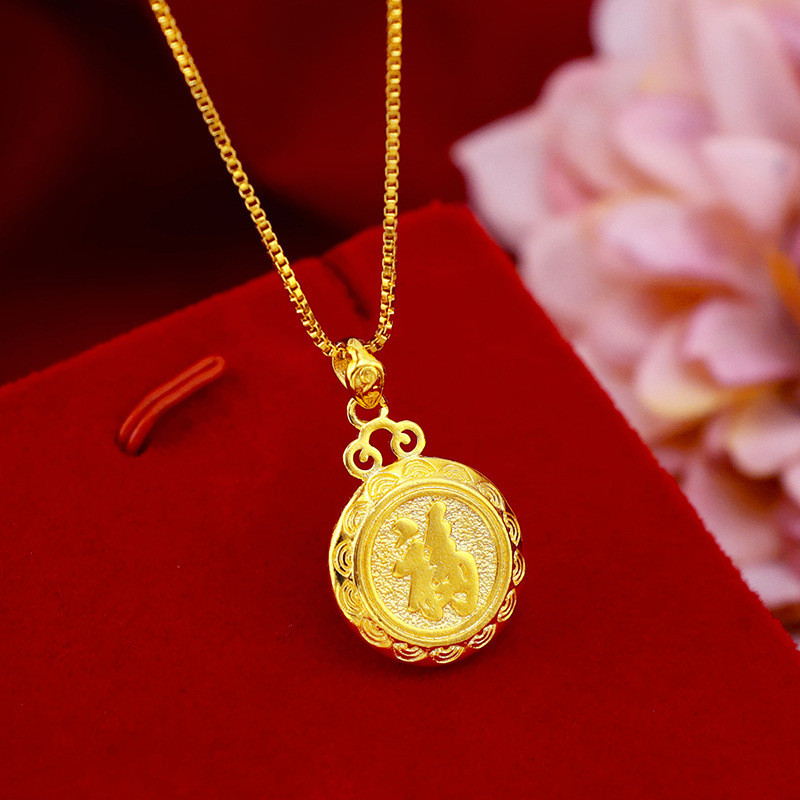 916 gold Blessing Tag Frosted Ladies Pendant/emas loket 916/22K Tag Frosted