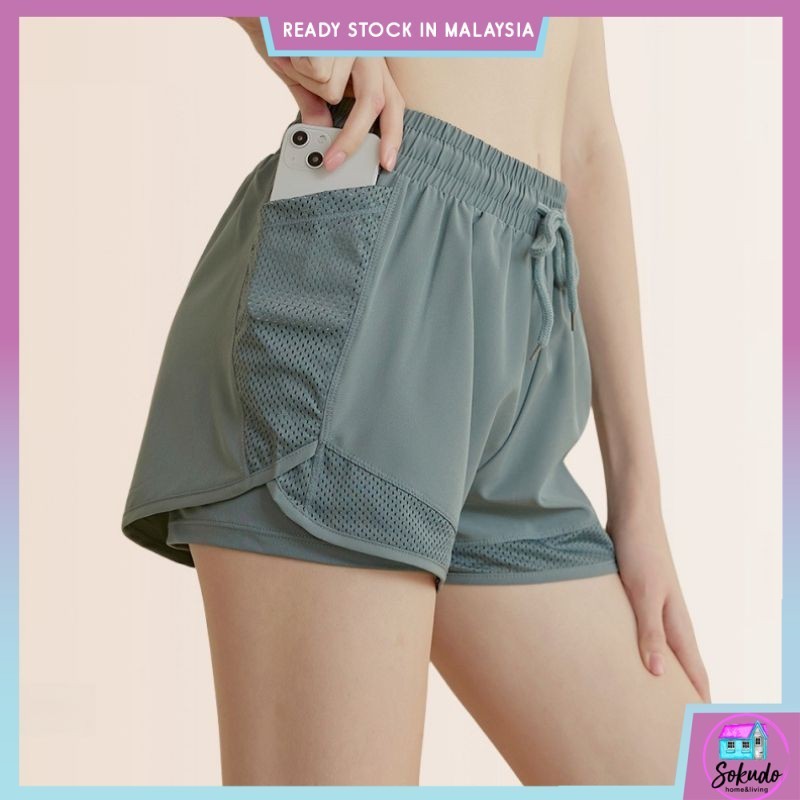 Women Yoga Shorts Pants Light Proof Sports Shorts Women's Loose Thin High Waist Yoga Pants