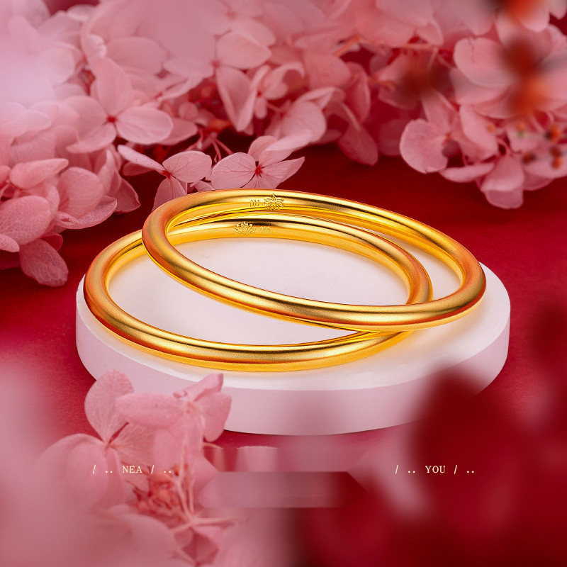 Ornament New Technology National Style Ancient Color Preservation Bracelet Single Ring Ancient Heritage Bracelet Seamless Welding Lotus Bracelet 2KWL