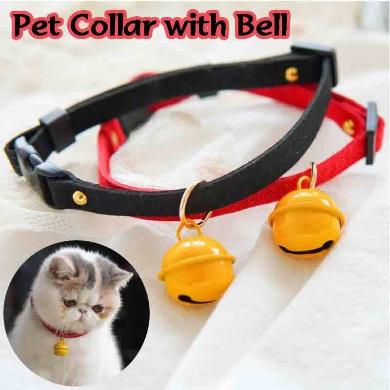 Cat Collar with Bell Korean Velvet Soft Collar Sound Bell Adjustable Simple and Wind Ri…