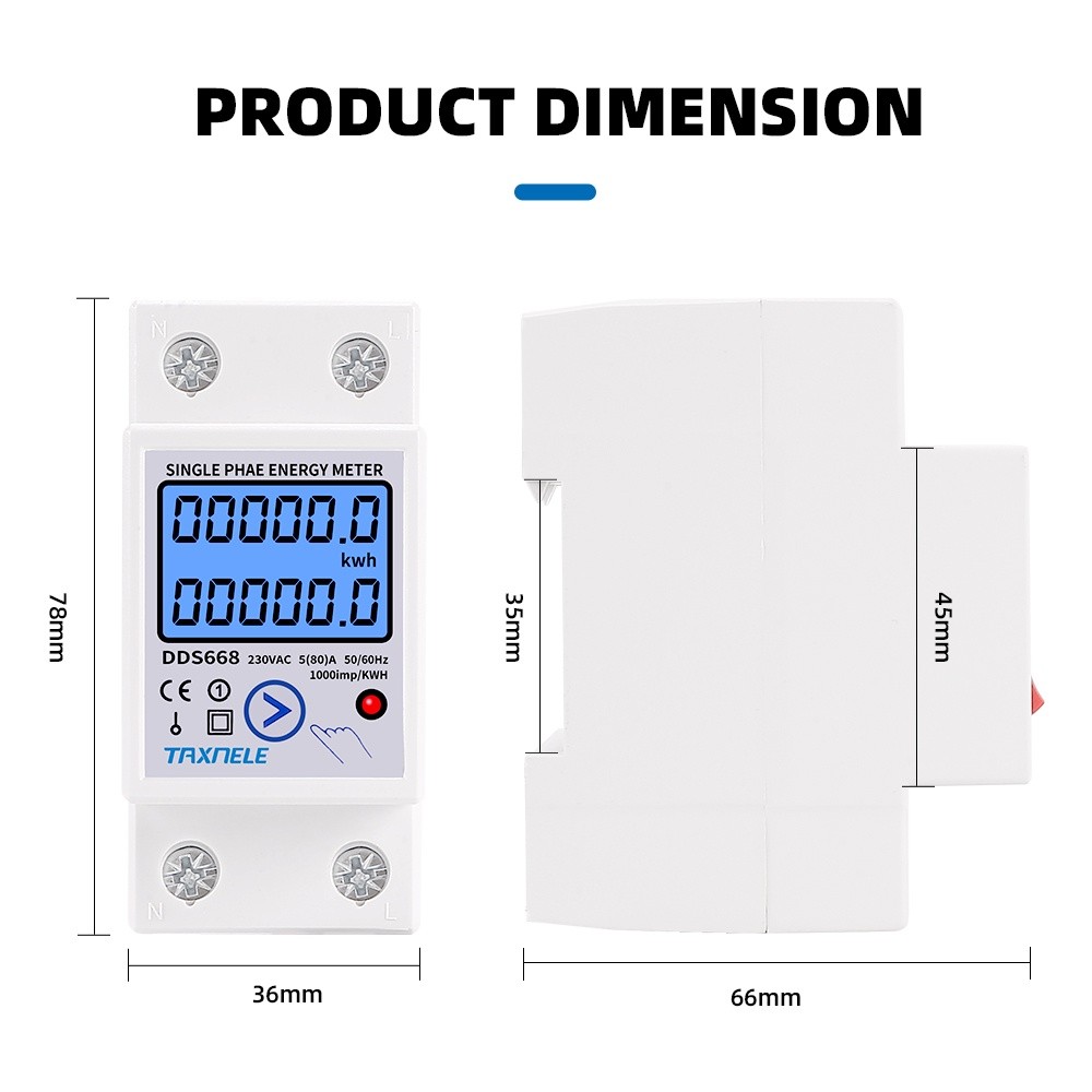 Durable Premium Din Rail Single Phase Wattmeter Power Consumption Watt Electronic Energy Meter kWh 80A 230VAC 50Hz Mu... - Image 5