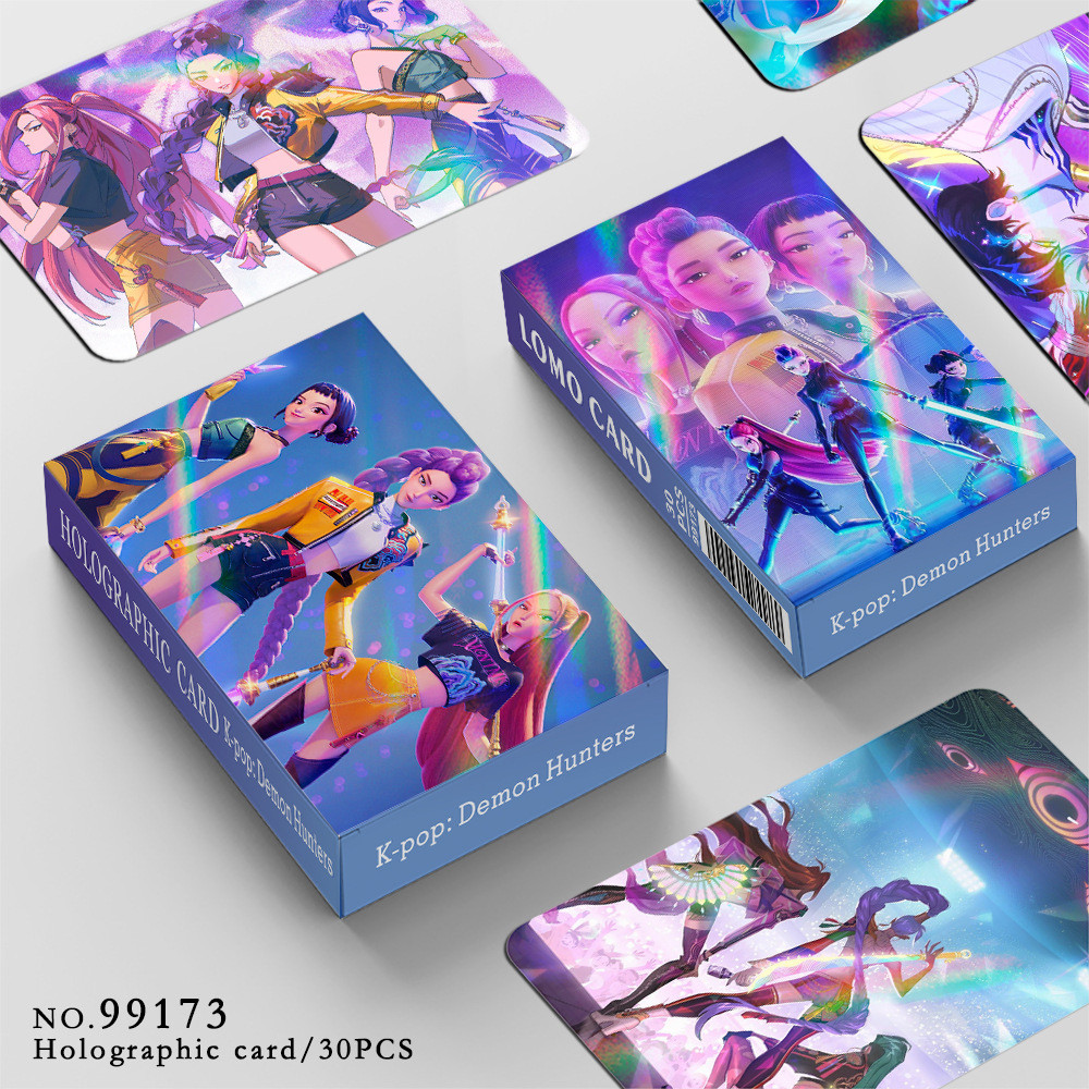 New 2025 KPop Demon Hunters Photocard Jinu Rumi Holographic Card Derpy Tiger 30Pcs Lomo card KPop Demon Hunters Album Cards Anime Collectibles Toys Gift
