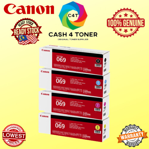 GENUINE Canon 069 Black / Cyan / Magenta / Yellow Original Toner Cartridge Ready Stock FULL SET