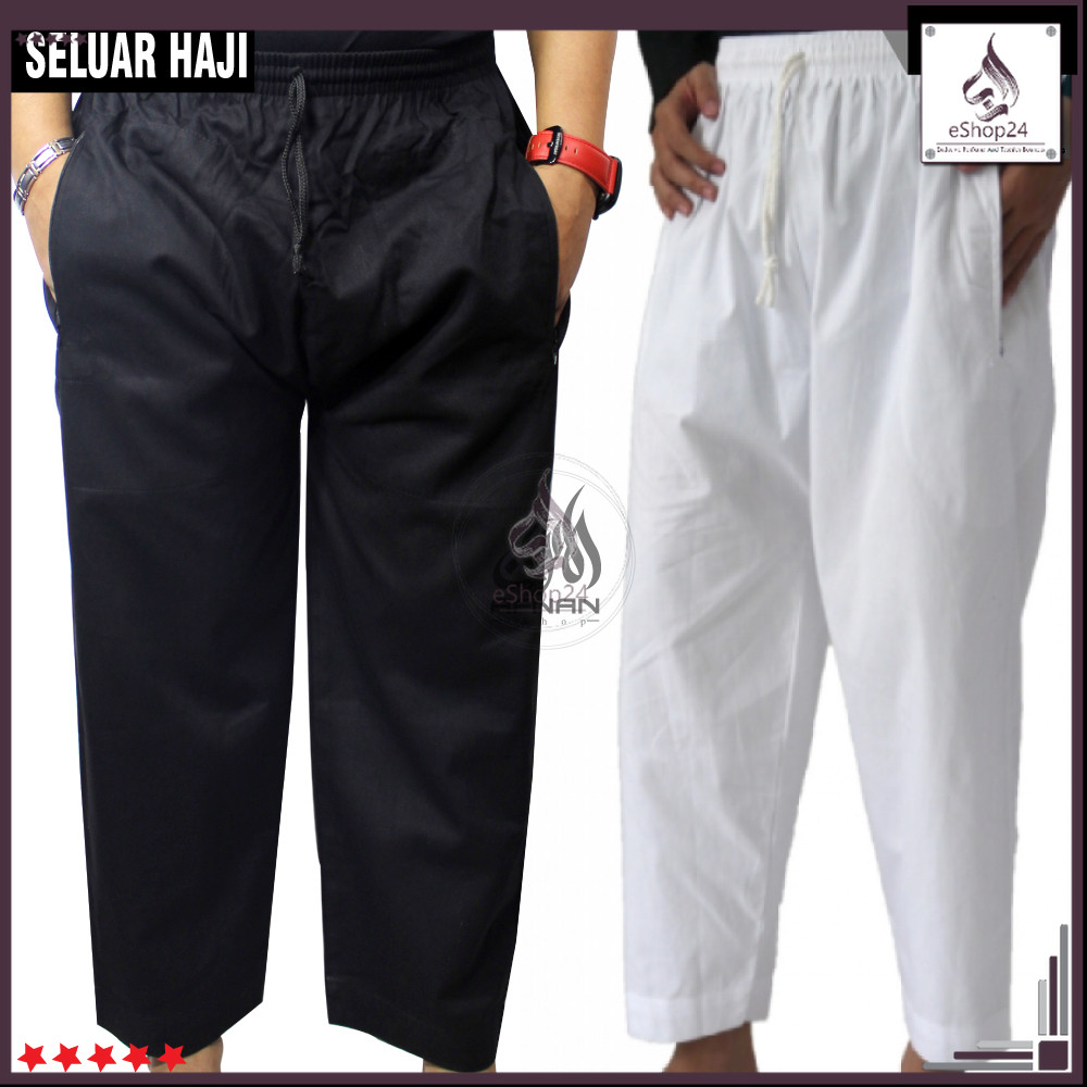 SELUAR HAJI COTTON/SELUAR UMRAH HAJI/SELUAR JUBAH KURTA/SELUAR SOLAT/ LELAKI SELAUR UMRAH DAN HAJI