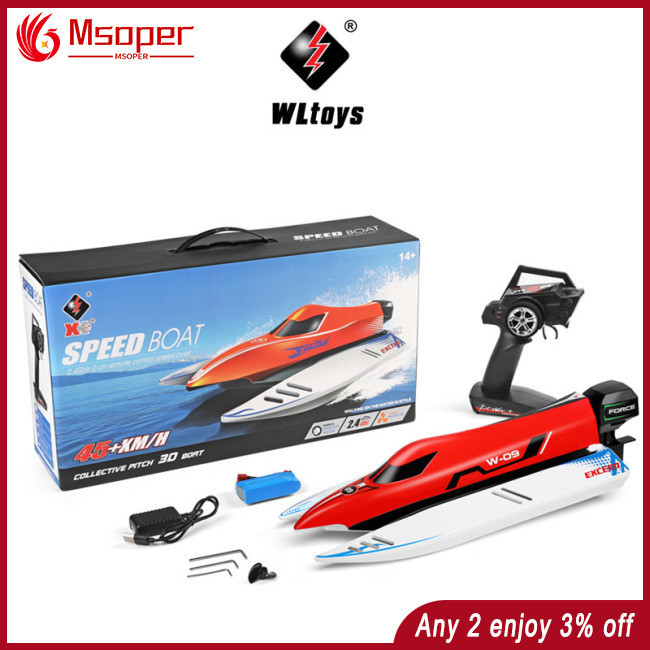 Msoper WLtoys WL915-A 2.4GHz Remote Control Boat High Speed 45km/h Brushless Racing Boat Capsize Protection RC