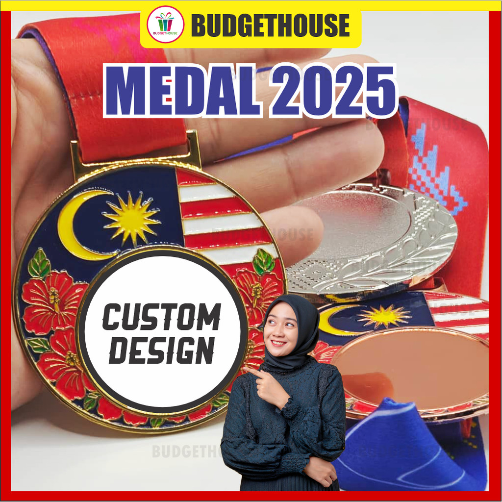 Metal Medal ,Premium Medal,Malaysia Medal (Free Design,Both Side Sticker)