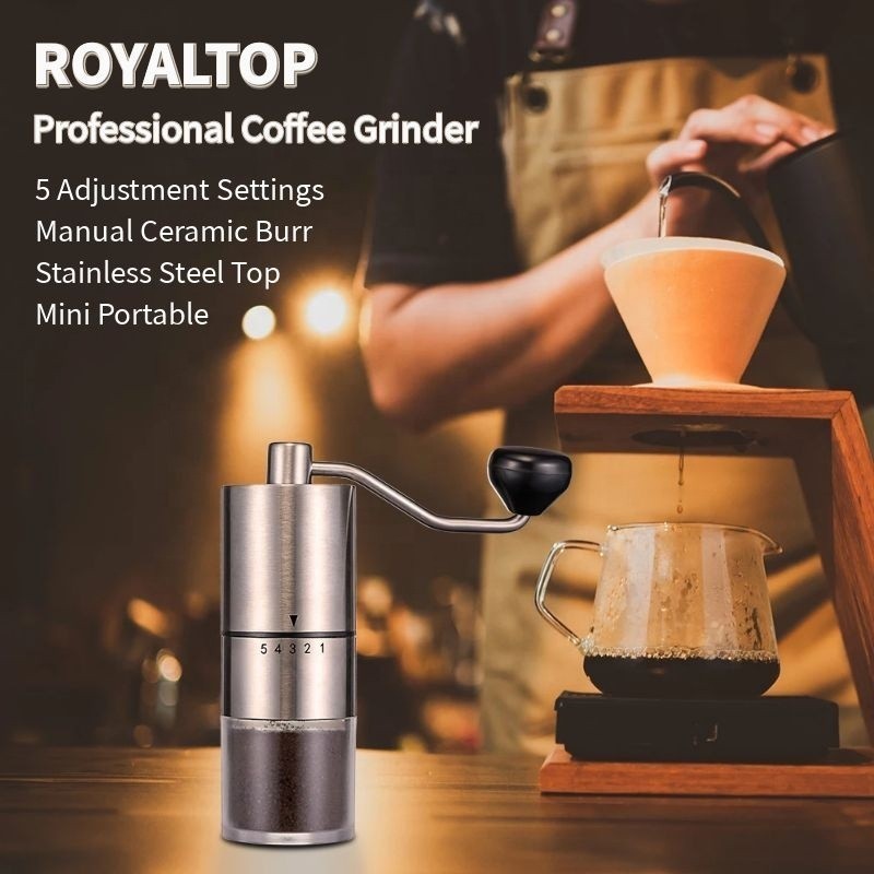 KAKIMI Home Office Travel Portable Hand Coffee Grinder with manual coarseness Settings User-friendly coffee hand grinder