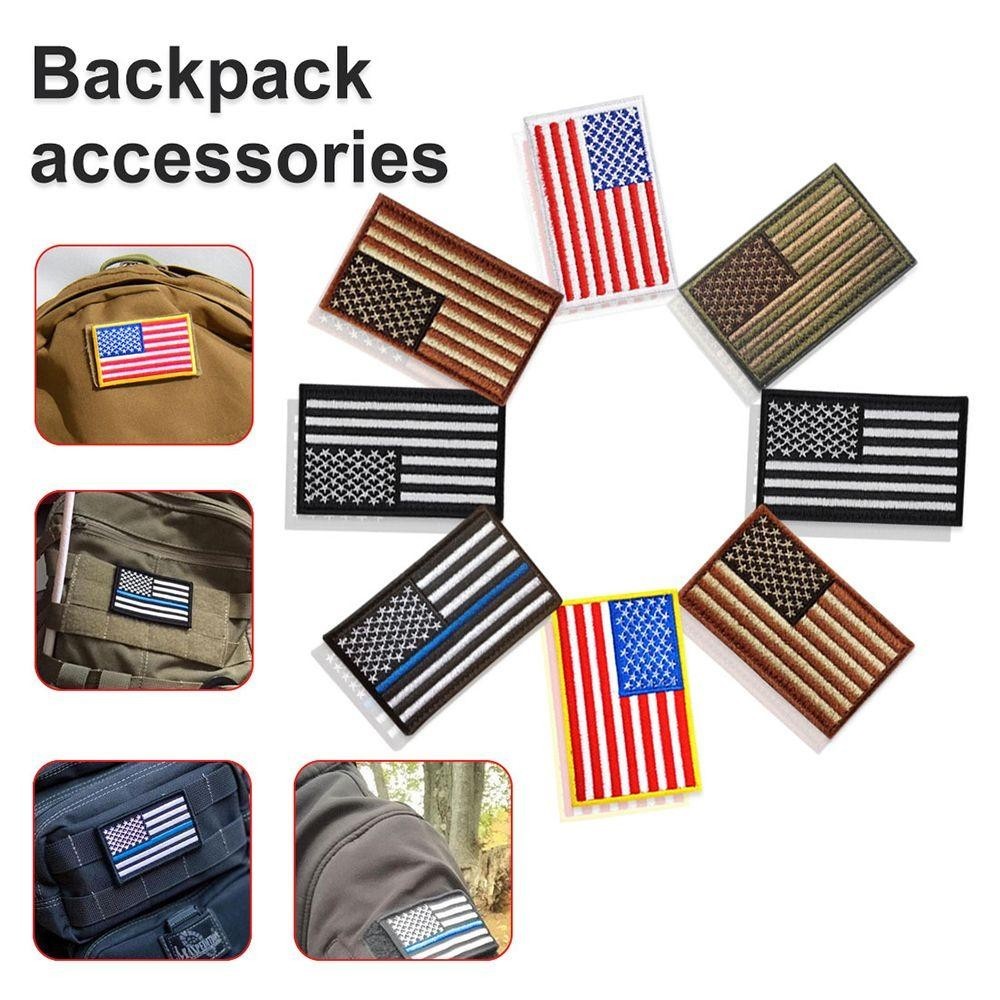 NEEDWAY Thread Clothes Stickers USA Appliques Iron On Patches Tactics Sew On Patriotic American Garment Flag Embroidered