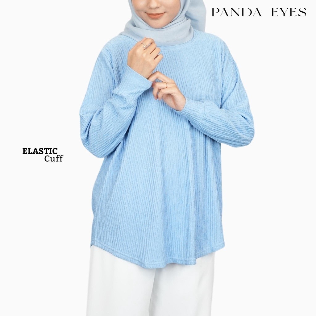 PANDAEYES PLEATED BLOUSE (CLO-CNJYF4123BL)TQ....#PREMIUM