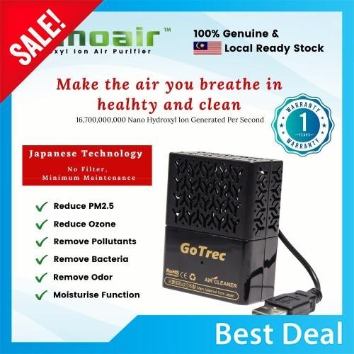 Best Deal (1 Year Local Warranty) Ready Stock GoTrec Nanoair Hydroxyl Ion Car Air Purifier Japan Technology, No Filter