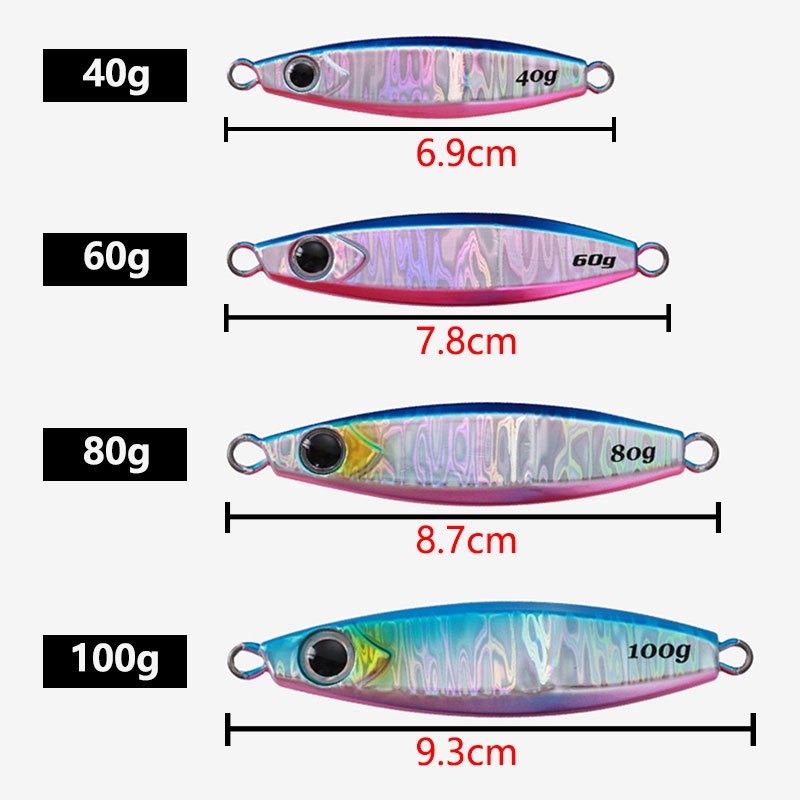 New model luminous 3D eyes 40g 60g 80g 100g sea fishing metal jig lure boat fishing metal jig lure bait lure fishing met