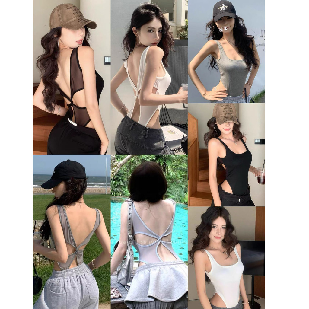 Summer New Style U-Neck Jumpsuit with Camisole Halter Top - Women's Slim Fit