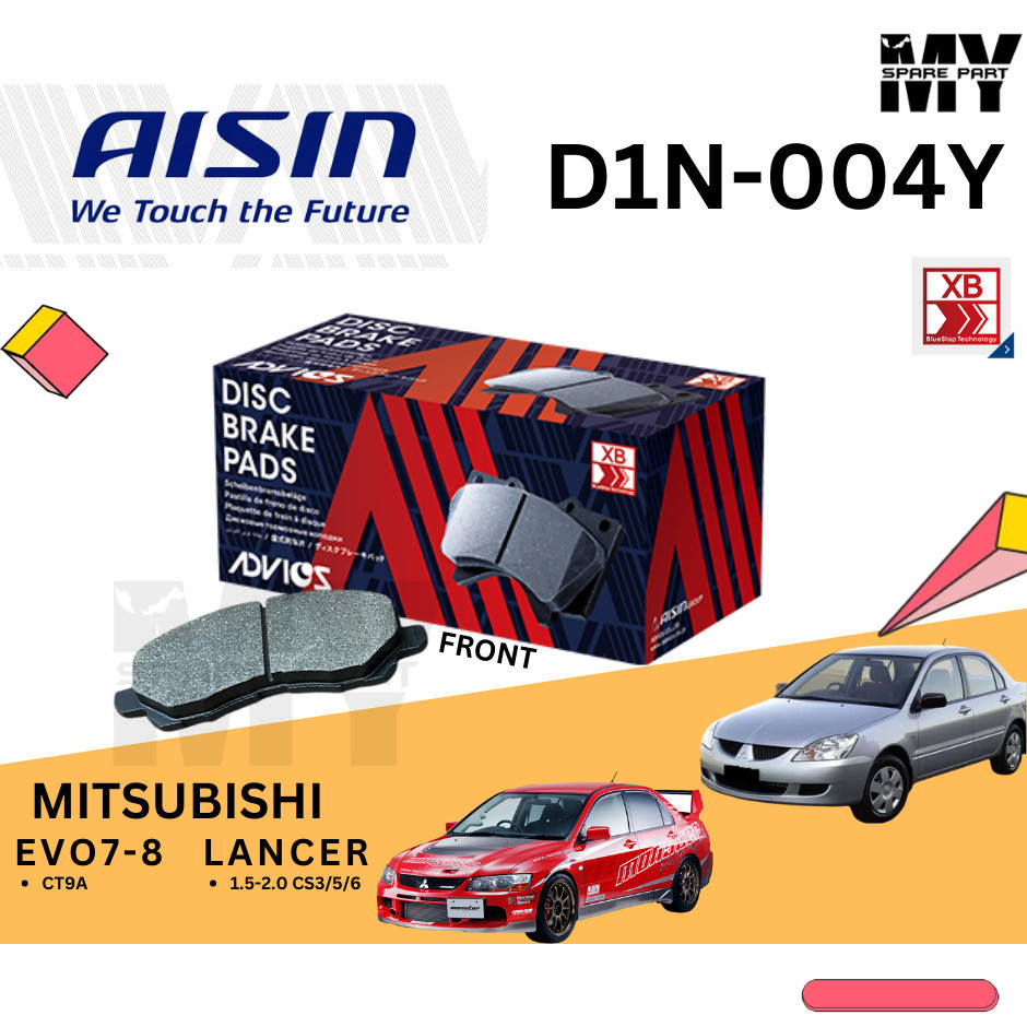 Advics Aisin Disc Brake Pad Front Mitsubishi Lancer 1.5 2.0 CS2 CS3 CS5 CS6 2001-2005 CT9A Evo 7 8