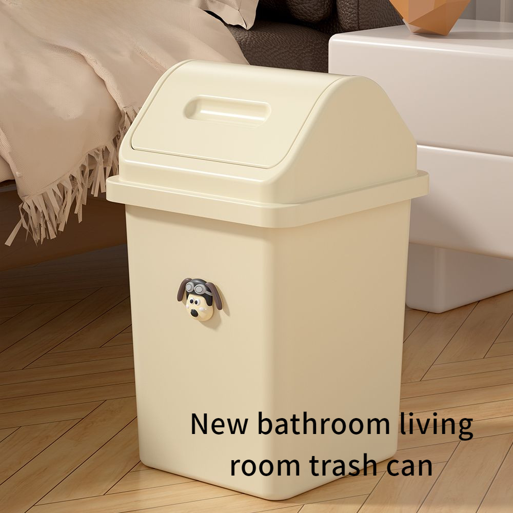 Bathroom Trash Can Living Room Trash Can Large Capacity Garbage Collection Household 2024 New Toilet Clamshell Paper Basket Cleat With Cover Living Room Isolation Smell Sh