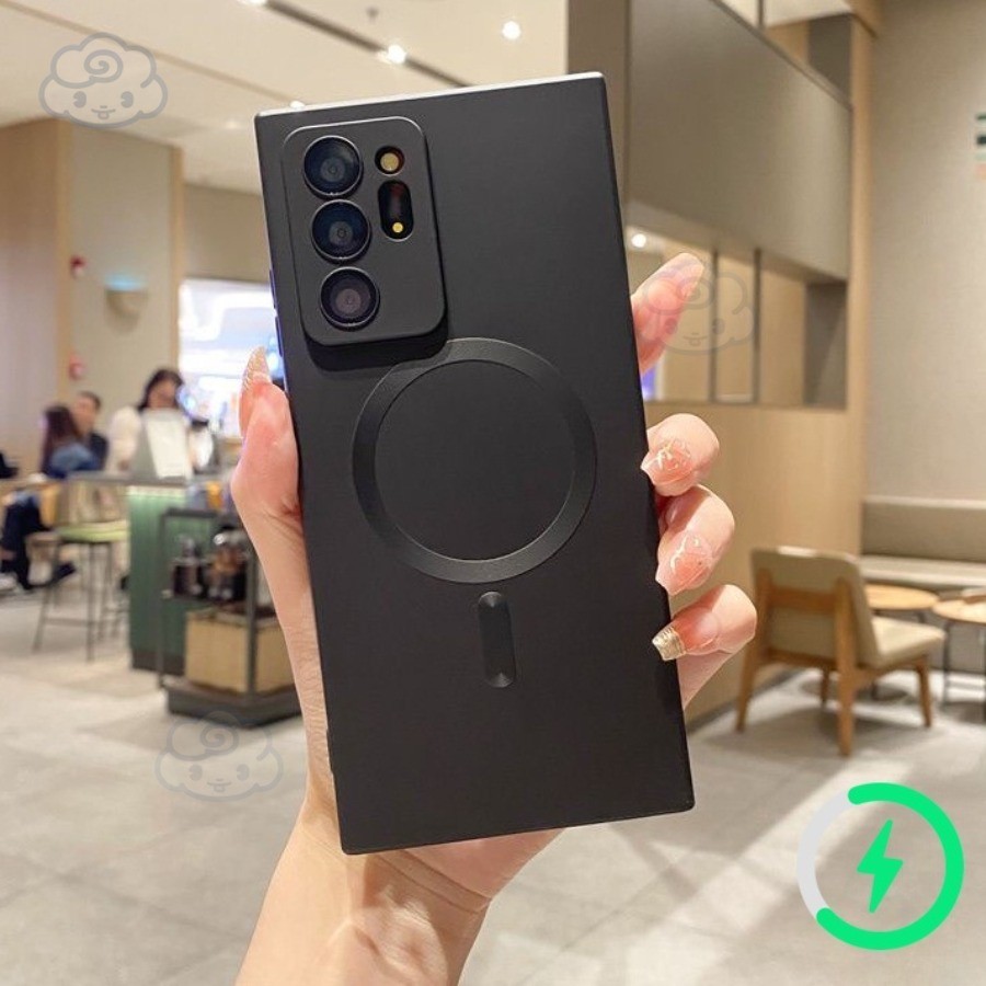 For Samsung Galaxy Note 20 Ultra Note 10 Plus S25 S24 S23 S22 S21 Ultra Plus FE Magnetic Ultra-thin Matte Anti-fingerprint with Lens Protector with Dust Mesh Phone Case