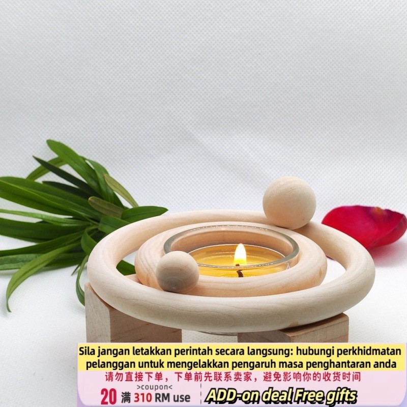 Get gifts/AT-ΨSolar System Theme Wooden Candlestick Winding Motion Celestial Operation Can Be Used for Popular Science E