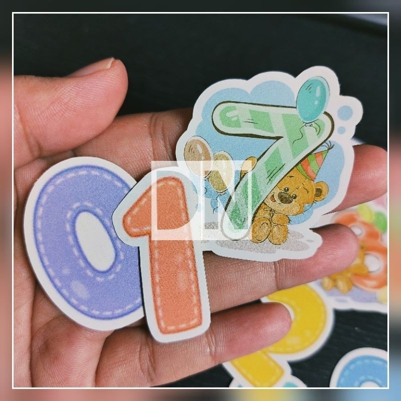 A3 NUMBER PRINTING STICKERS, GLOSSY PAPER STICKERS, CHARACTER NUMBERS AS PICTURED, CONTENTS 21 PCS
