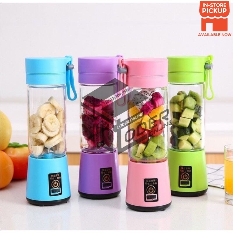 LODER USB Portable Electric Fruit Juicer Cup Juice Blender 6 Blade USB Juicer Buah Elektrik