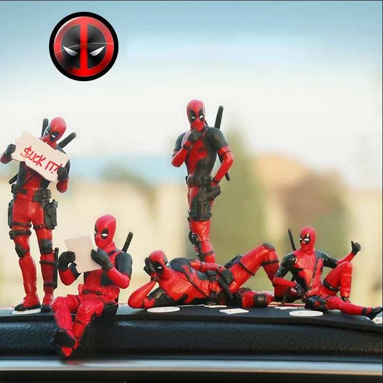 Deadpool 3 Anime Action Figure Sitting Posture Model X-Men Mini Doll Car Decoration Marvel Collection Figurine Kids Toy