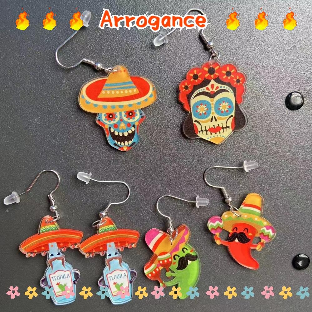 ARROGANCE Earrings, Cactus May 5th Carnival Acrylic Earring, Fashion Cinco de Mayo Mexican Carnival Theme Party Chili Pendant Earrings Women Jewelry Gift