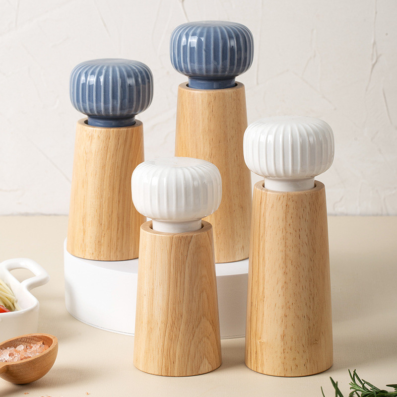 Nordic Danish pepper grinder Manual coarse salt grinder seasoning bottle Spice ceramic core Black pepper mill seasoning bottle