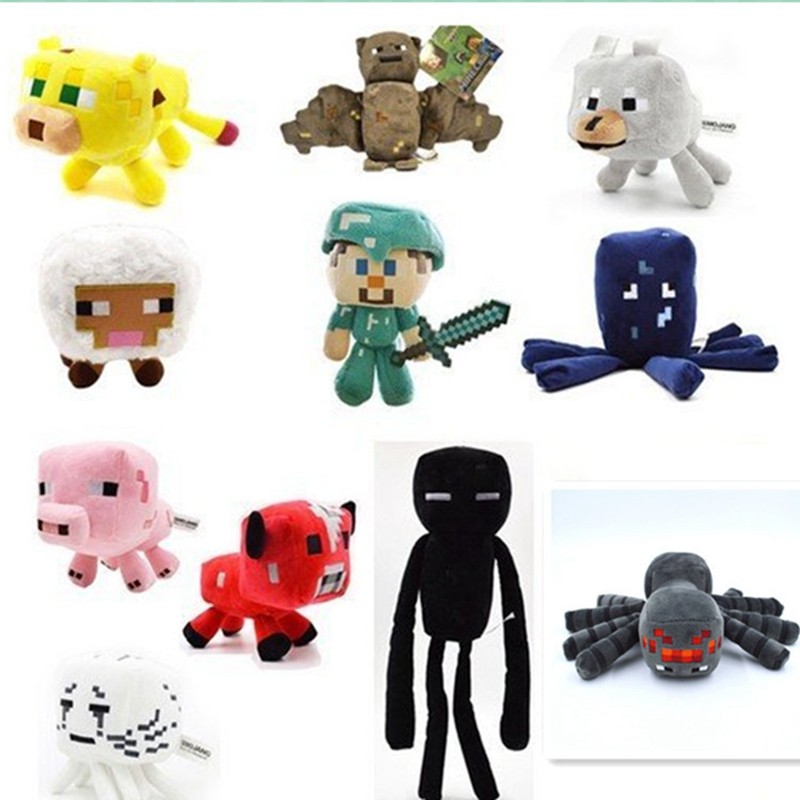 1PC Game Figure Minecraft Animal Plush Doll Toy Pig Enderman Creeper Sheep Plushie Soft Collection Doll