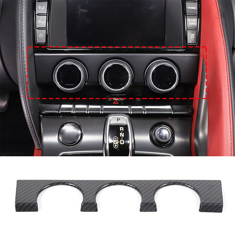 ABS Carbon Fiber Car Air Conditioning Control Knob Panel Decoration Cover for Jaguar F-TYPE 2013-2024 Auto Interior Accessories