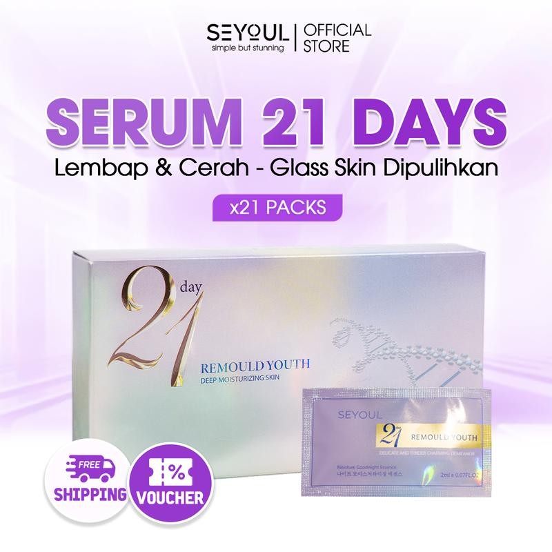 SERUM 21 DAYS SEYOUL - Melasma, Jeragat, Liang pori besar, Menambah kelembapan, Membantu kulit menjadi cerah dan sihat, Sesuai untuk semua jenis kulit - Day & Night treatment whitening - Skincare
