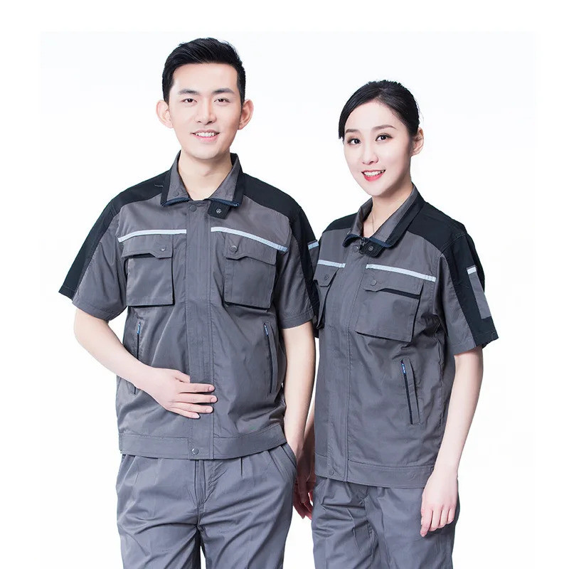 Unisex Summer Work Clothing Workshop Uniform Workplace Work Clothes Coverall Worker Clothing Workwear Uniform Customized Logo4xl