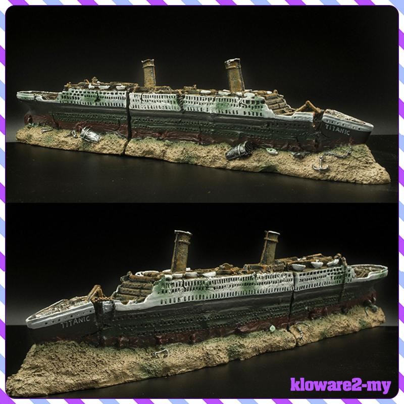 [KlowareafMY] Oceanic Vessel Decor for Aquarium - Underwater Resin Shipwreck Figurine