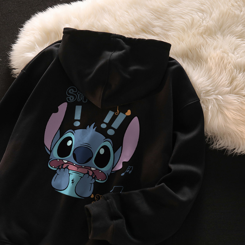 [Baru] Gaya Korea Hoodie Kanak-kanak dan Dewasa 2025 Stitch menjahit Hoodie Cute Graffiti Percetakan