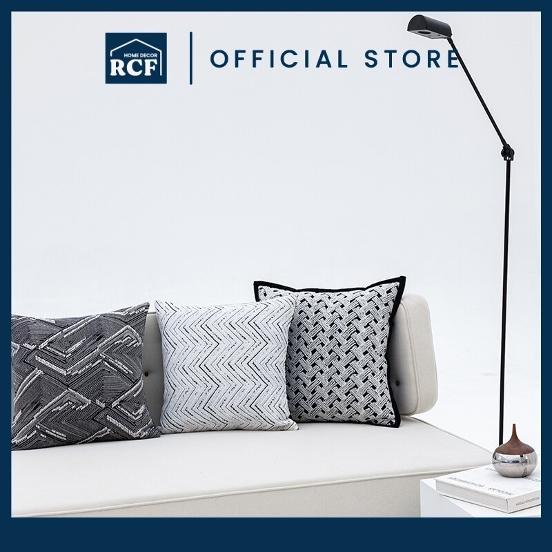 RCF 45X45CM Chevron Jacquard Fabric Decorative Sofa Pillow | Bantal Sofa Hiasan Fabrik Jacquard 45X45CM