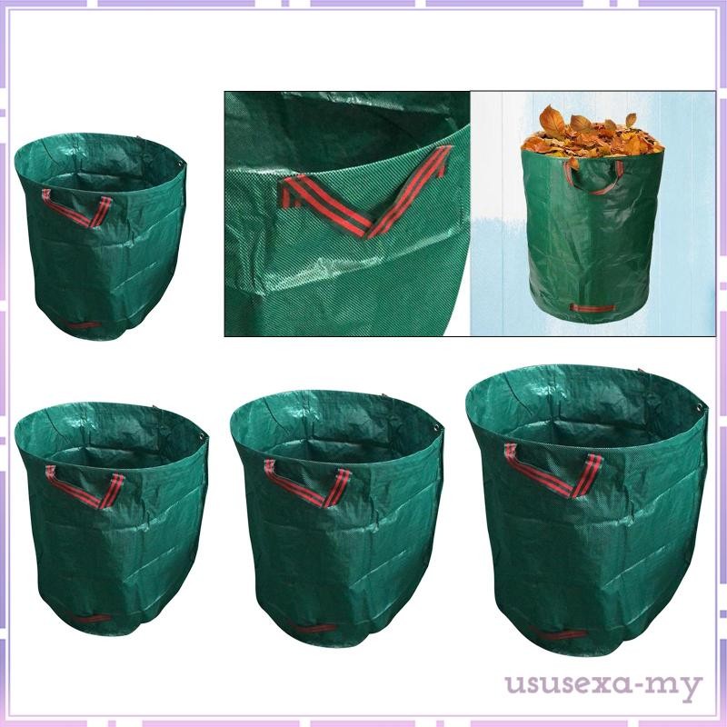 [ususexaMY] 16/32/72/80 Gallons Reusable Garden Waste Bags Heavy Duty Gardening Bags Leaf Yard Waste Container with 2 Handles for Collecting Leaves Grass