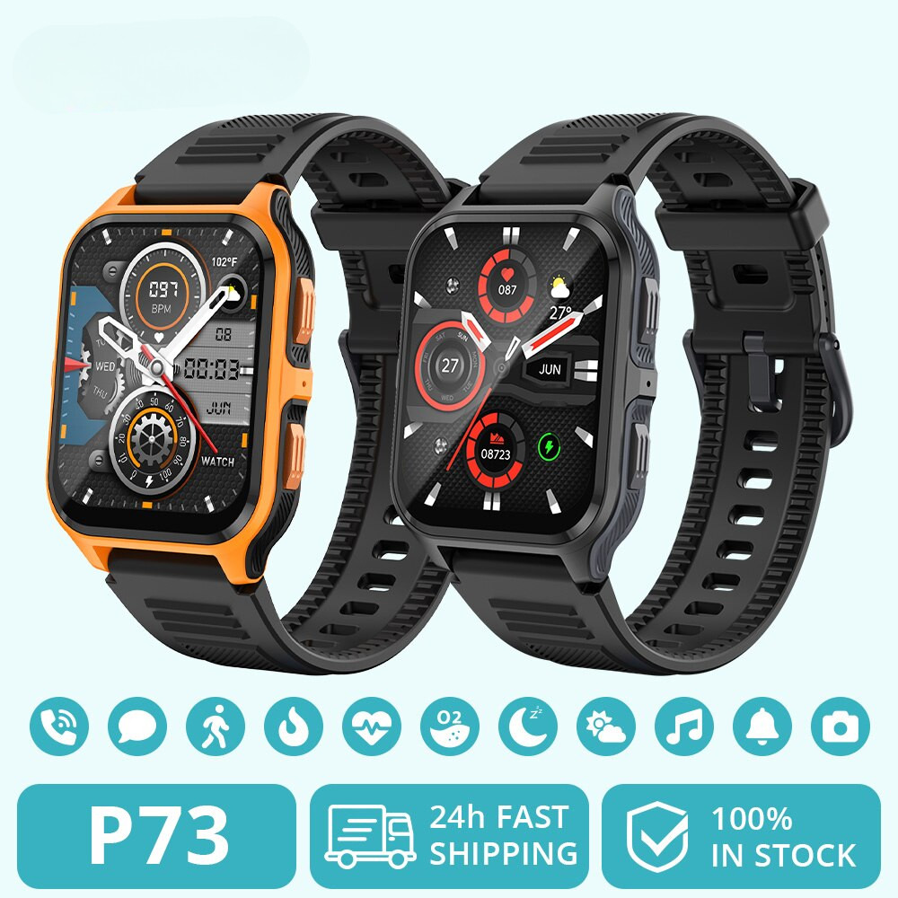 P73 1.9" Outdoor Military Smart Watch Men Bluetooth Call Smartwatch For Xiaomi Android IOS, IP68 Waterproof Fitness Watch